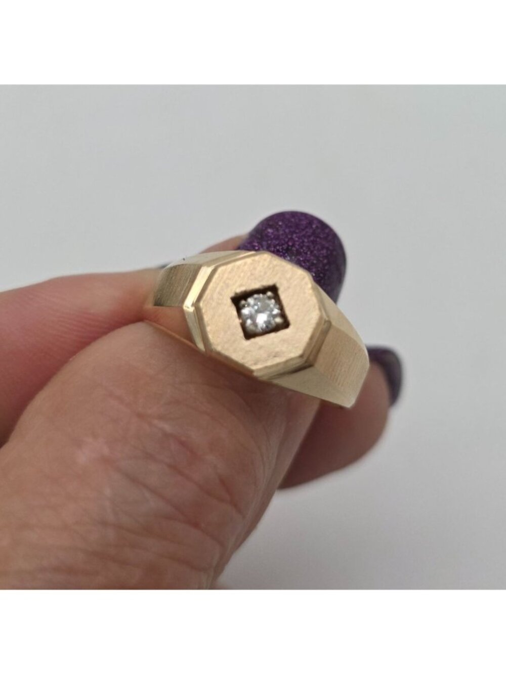 EVA 14K Gold Mens Ring With Diamond Accent Size 10